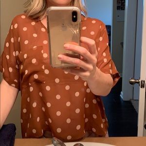 Polka dot shirt see through!